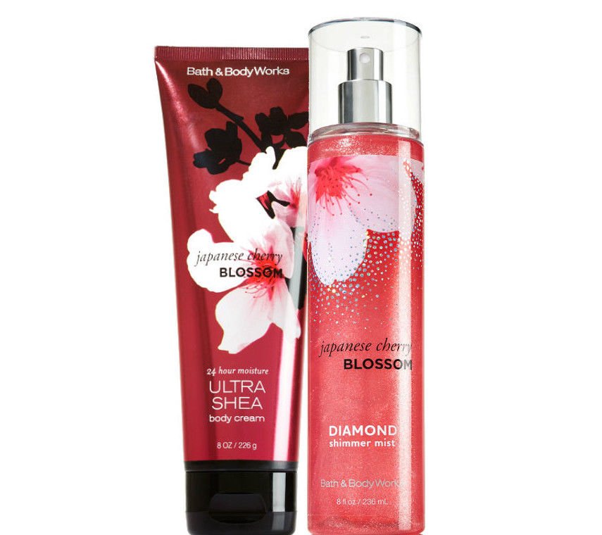 Bath & Body Works Japanese Cherry Blossom Body Cream + Diamond Shimmer