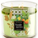 Bath & Body Works Sunlit Garden Three Wick 14.5 Ounces Scented Candle