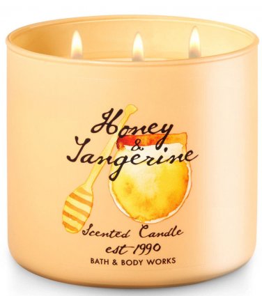 Bath & Body Works Honey Tangerine Three Wick 14.5 Ounces Scented Candle