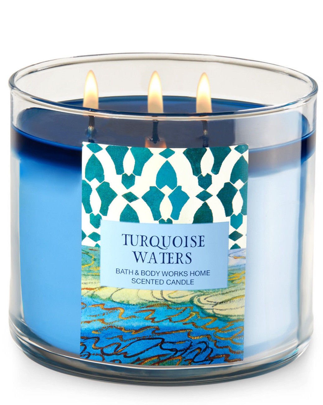 Bath & Body Works Turquoise Waters Three Wick 14.5 Ounces Scented Candle