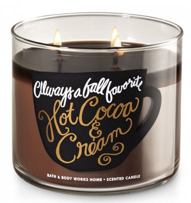 Bath & Body Works Hot Cocoa & Cream Three Wick 14.5 Ounces Scented Candle