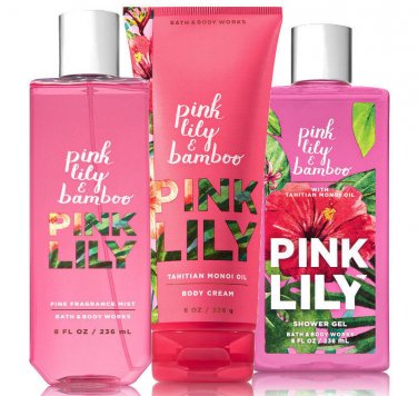 Bath & Body Works Pink Lily & Bamboo Trio Gift Set