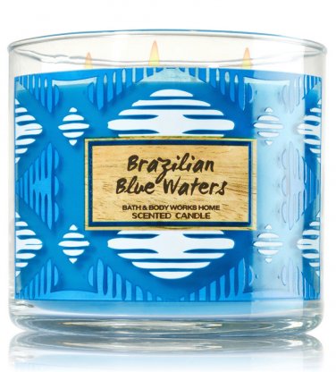 Bath & Body Works Brazilian Blue Waters Three Wick 14.5 Ounces Scented Candle