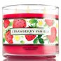 Bath & Body Works Strawberry Vanilla Three Wick 14.5 Ounces Scented Candle