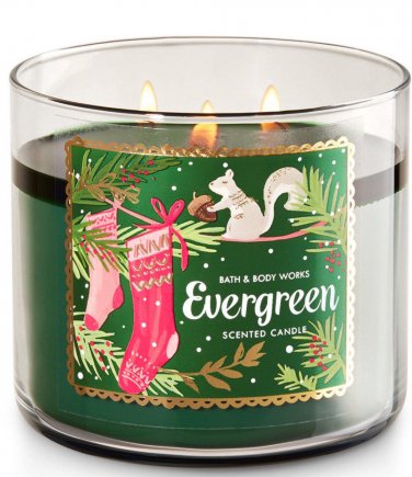 Bath & Body Works Evergreen Three Wick 14.5 Ounces Scented Candle