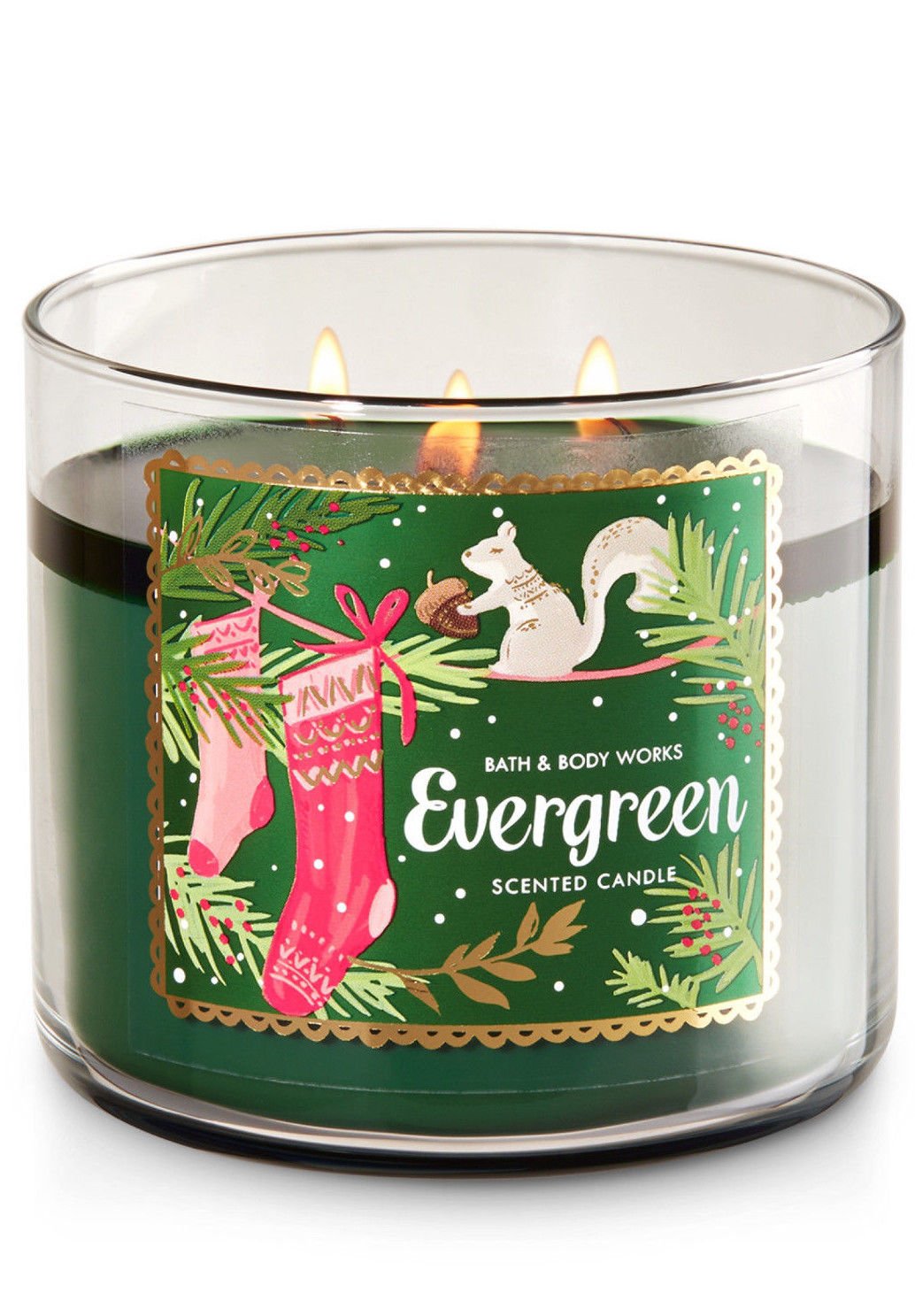 Bath & Body Works Evergreen Three Wick 14.5 Ounces Scented Candle
