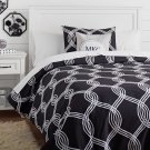 Pottery Barn Teen Black Infinity Stripe Full/Queen Duvet Cover