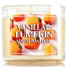 Bath & Body Works Vanilla Pumpkin Marshmallow Three Wick 14.5 Ounces Candle