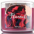 Bath & Body Works Flannel Three Wick 14.5 Ounces Scented Candle