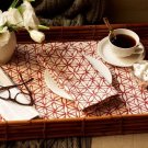 Ralph Lauren Red/Cream Calverton Triangle Print Napkin - Size  22” X 22”