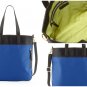 Neiman Marcus Blue Nylon Tote With Black Vegan Leather Trim