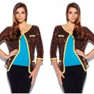 Iman Global Chic Bronze Rock The Runway Sensational Sequin Sweater - Size Medium