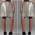 Narciso Rodriguez For DesigNation Gold-Tone Jacquard A-Line Skirt - Size 8