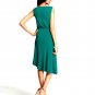 Ann Taylor Green Palm Frond Cascade Hem Pullover Sleeveless Dress - Size Large