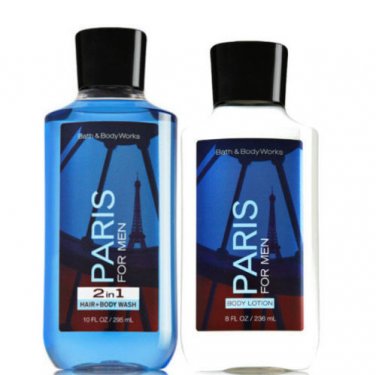 Bath & Body Works Paris For Men Body Lotion & Hair + Body Wash Duo Set