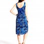 Ann Taylor Blue Dash Abstract Zip Up Sleeveless Pleated Hi-Low Dress - Size 14