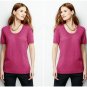 Lands’ End Rich Fuchsia Heather Short Sleeve Sweater - Size Petite Extra Large