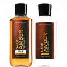 Bath & Body Works Dark Amber For Men Body Lotion & Hair + Body Wash Duo Set