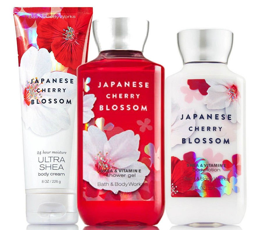 Bath & Body Works Japanese Cherry Blossom Trinity Gift Set