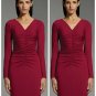 Narciso Rodriguez For DesigNation Red Ruched Sheath Dress - Size Large