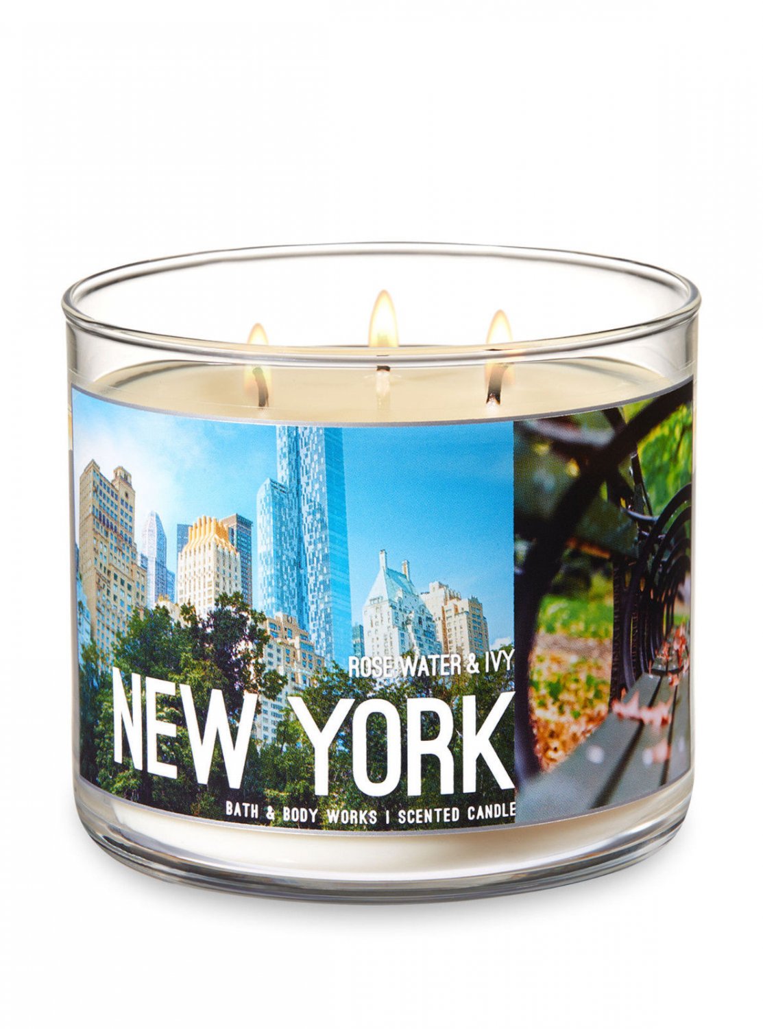 Bath & Body Works Rose Water & Ivy Three Wick 14.5 Ounces Scented Candle