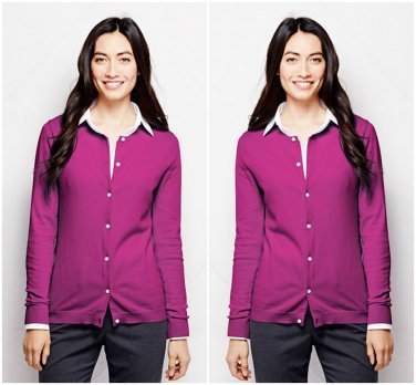 Lands&acirc;�� End Rich Raspberry Crew Neck Cardigan Sweater - Size Petite Extra Large