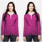 Lands’ End Rich Raspberry Crew Neck Cardigan Sweater - Size Petite Extra Large