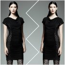 Catherine Malandrino For DesigNation Black Lace Side Panel Dress - Size Large