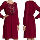 Altuzarra For Target Crimson Embroidered Pleated Georgette Dress - Size 10