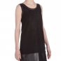 Neiman Marcus Black Sleeves Lace Shift Dress with Leather-Trim - Size Medium