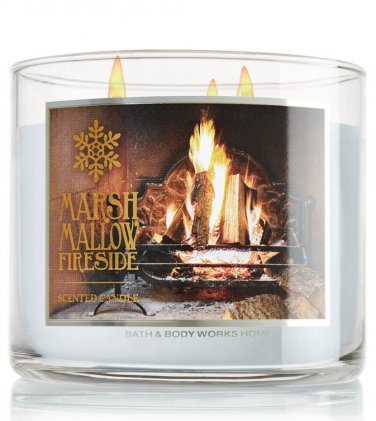 Bath & Body Works Marshmallow Fireside Three Wick 14.5 Ounces Scented Candle
