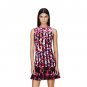 Peter Pilotto For Target Red Floral Printed Striped Crepe Dress - Size Small