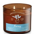 Bath & Body Works Aromatherapy Eucalyptus & Tea Three Wick 14.5 Ounces Candle