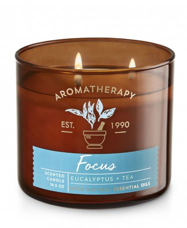 Bath & Body Works Aromatherapy Eucalyptus & Tea Three Wick 14.5 Ounces Candle
