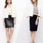 Ann Taylor Vanilla Crème Textured ¾ Sleeve Notched lapel Jacket - Size Large