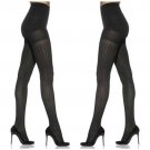 Maidenform Black Zig Zag Skinny Tights - Size Medium