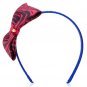Juicy Couture Girls' Red/Blue Ziger Print Over-Sized Bow Headband