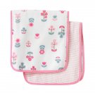 DwellStudio Rosette Blossom - 1 Set of 2 - Muslin Burp Cloth