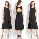 Ann Taylor Black V-Neck Ponte Back Cutout A-Line Dress - Size 4 & 6