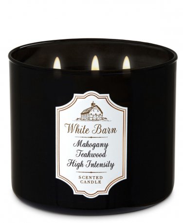 White Barn Mahogany Teakwood High Intensity 3 Wick 14.5 Ounces Scented Candle