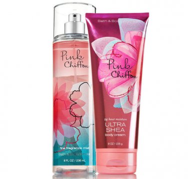 Bath & Body Works Pink Chiffon Body Cream + Fine Fragrance Mist Duo Set