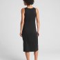 Gap Blue Stripe Sleeveless Crewneck Asymmetrical Ruched Midi Dress Size - Large