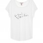 Victoriaâs Secret White Graphic "Victoria" Scoopneck T-Shirt - Size Large