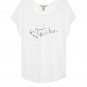 Victoriaâs Secret White Graphic "Victoria" Scoopneck T-Shirt - Size Large