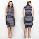 Lands’ End Fresh Petal Stripe Sleeveless Polo Dress - Size Extra Large