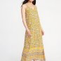 Old Navy Yellow Floral Spaghetti Straps V-Neck Maxi Dress Size - Extra Large