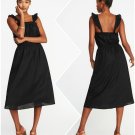 Old Navy Black Sleeveless Ruffle-Trim Cinched Waist Dress - Size Extra Large