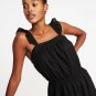 Old Navy Black Sleeveless Ruffle-Trim Cinched Waist Dress - Size Extra Large