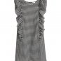 H&M Black/White Gingham Print Sleeveless Ruffled Shift Dress - Size 14