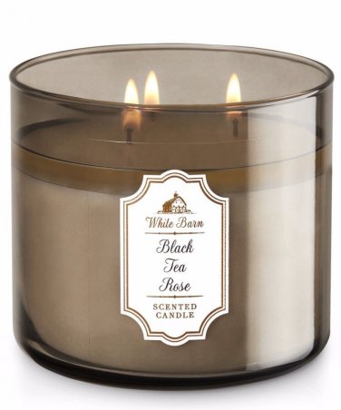 Bath & Body Works Black Tea Rose Three Wick 14.5 Ounces Scented Candle